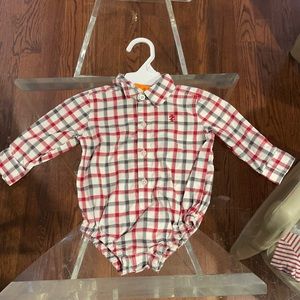 Unisex baby 6-9 Izod strip Long sleeve onesie
